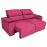 Sofá Cama Retrátil Sala Vicenza Vicenza 210cm Suede Cor Pink - 5