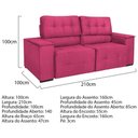 Ver mais imagens de Sofá Cama Retrátil Sala Vicenza Vicenza 210cm Suede Cor Pink
