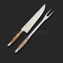 Ver imagem 5 de Conjunto Garfo e Faca Anita Garibaldi Sg em Aço Inox com Estojo de Madeira Nobre:8'' (20cm)