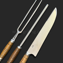 Ver imagem 2 de Conjunto Garfo e Faca Anita Garibaldi Sg em Aço Inox com Estojo de Madeira Nobre:8'' (20cm)