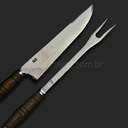 Ver imagem 1 de Conjunto Garfo e Faca Anita Garibaldi Sg em Aço Inox com Estojo de Madeira Nobre:8'' (20cm)