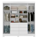 Ver imagem 3 de Guarda Roupa Casal 4 Portas com Espelho e 6 Gavetas Cádis - Branco