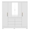 Guarda Roupa Casal 4 Portas com Espelho e 6 Gavetas Cádis - Branco - 9