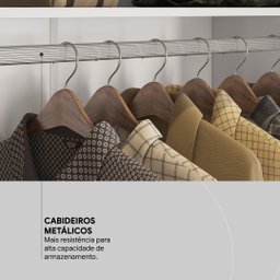 Guarda Roupa Casal 4 Portas com Espelho e 6 Gavetas Cádis - Branco - 7