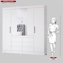 Ver imagem 4 de Guarda Roupa Casal 4 Portas com Espelho e 6 Gavetas Cádis - Branco