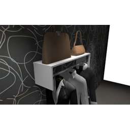 Arara Cabideiro de Parede 60 x 30 x 15 cm em MDF Branco - 5