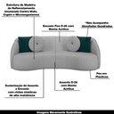 Ver imagem 5 de Conjunto Decorativo Sofá 240cm e Poltrona Clarke com Puff Round Linho Cinza - Gran Belo