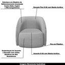 Ver imagem 4 de Conjunto Decorativo Sofá 240cm e Poltrona Clarke com Puff Round Linho Cinza - Gran Belo