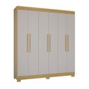 Ver imagem 3 de Guarda-Roupa Casal 6 Portas 2 Gavetas com Pés Barcelona Yescasa Off White/Damasco Offwhite