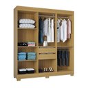 Ver imagem 5 de Guarda-Roupa Casal 6 Portas 2 Gavetas com Pés Barcelona Yescasa Off White/Damasco Offwhite