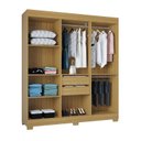 Ver imagem 5 de Guarda-Roupa Casal 6 Portas 2 Gavetas com Pés Barcelona Yescasa Off White/Damasco Offwhite