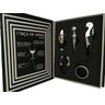 Kit Vinho 5 Peças Inox em Livro Decorativo Capa Preta/prata - 1