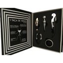 Ver imagem 1 de Kit Vinho 5 Peças Inox em Livro Decorativo Capa Preta/prata