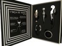 Ver imagem 1 de Kit Vinho 5 Peças Inox em Livro Decorativo Capa Preta/prata