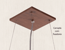 Ver imagem 4 de Kit 3 Pendente Quadrado Madeira 30x30 2 Luzes - Imbuia