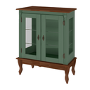 Ver imagem 3 de Cristaleira Madeira 2 Portas 1 Gaveta Pés Luiz Xv - Verde Kalle Laca com Tampo e Base Imbuia Glazer