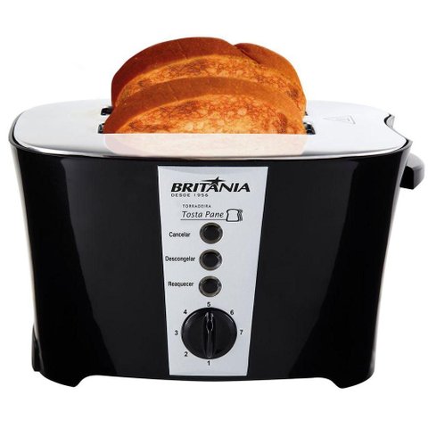 Torradeira Britânia Tostapane Preta 800w 220v