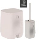 Ver imagem 3 de Kit Lixeira de Banheiro 6l Basculante e Escova Sanitária 30cm Aura Bege ou Adesivo Piso Parede
