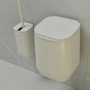 Ver imagem 5 de Kit Lixeira de Banheiro 6l Basculante e Escova Sanitária 30cm Aura Bege ou Adesivo Piso Parede