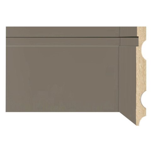 Kit com 20 Barras Rodapé de MDF 15CMX15MMX2,40m com Friso 1502 48m Cinza/Frisado