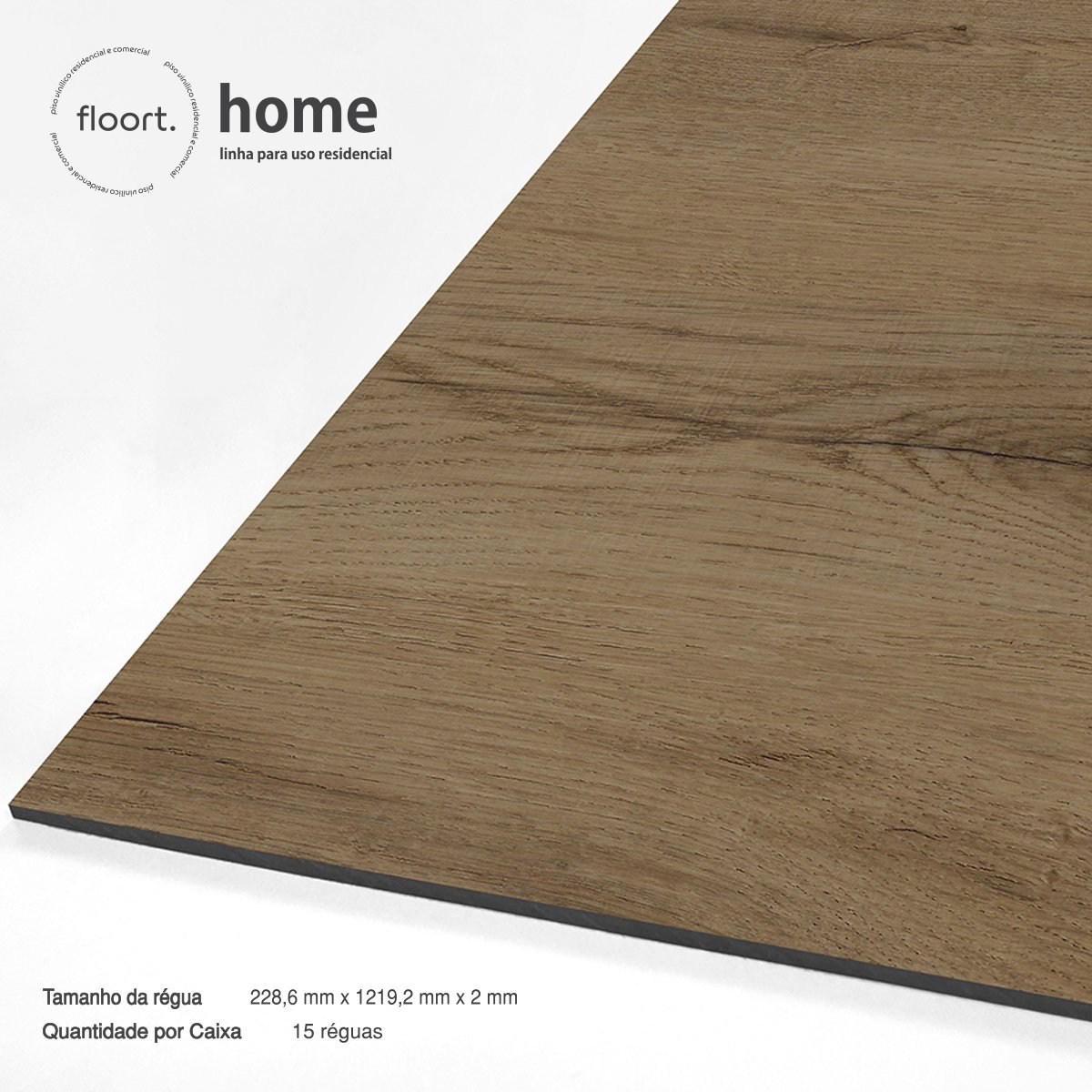 Piso Vinílico Gianduia Oak Floort® Home Caixa com 4,18 M² - 2