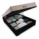 Ver imagem 3 de Cama Box Baú Casal Preto + Colchão de Molas Ensacadas Ortobom Airtech Springpocket