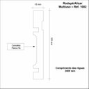 Ver imagem 2 de Kit Rodapé de MDF 15 Barras Frisadas de 10CMX2,40m Rende 36 Metros Cinza Moldufama