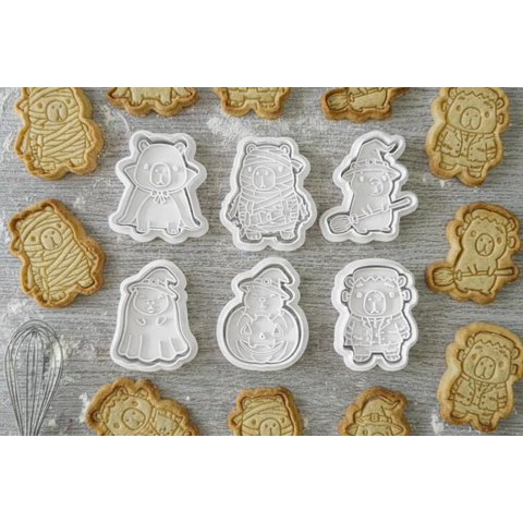 Kit 6 Cortadores de Biscoito de Halloween de Capivara