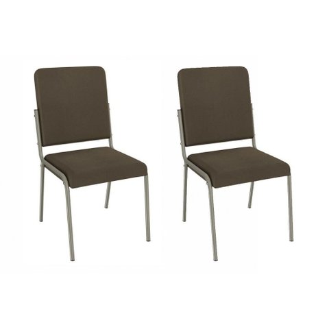 Cadeira Sala de Jantar Genebra 2c129nk Aço Kit 2 Un Niquel/suede Cappuccino - Kappesberg