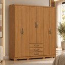 Ver imagem 1 de Guarda Roupa Casal Caju 6 Portas e 3 Gavetas Cinamomo - Móveis Henn