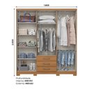 Ver imagem 5 de Guarda Roupa Casal Caju 6 Portas e 3 Gavetas Cinamomo - Móveis Henn