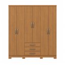 Ver imagem 3 de Guarda Roupa Casal Caju 6 Portas e 3 Gavetas Cinamomo - Móveis Henn