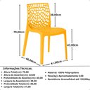 Ver imagem 6 de Kit 4 Cadeiras de Jantar Gruvyer Design em Polipropileno - Amarelo