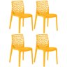 Kit 4 Cadeiras de Jantar Gruvyer Design em Polipropileno - Amarelo - 1