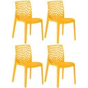 Ver imagem 1 de Kit 4 Cadeiras de Jantar Gruvyer Design em Polipropileno - Amarelo
