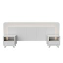 Ver imagem 2 de Cabeceira Casal Queen com 2 Mesas de Cabeceira LED 3000k e Tomadas 100% MDF Mabel