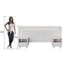 Ver imagem 5 de Cabeceira Casal Queen com 2 Mesas de Cabeceira LED 3000k e Tomadas 100% MDF Mabel