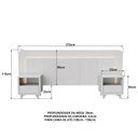 Ver imagem 3 de Cabeceira Casal Queen com 2 Mesas de Cabeceira Led 3000k e Tomadas 100% Mdf Mabel
