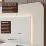 Cabeceira Casal Queen com 2 Mesas de Cabeceira Led 3000k e Tomadas 100% Mdf Mabel - 7