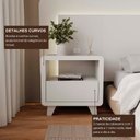 Ver imagem 6 de Cabeceira Casal Queen com 2 Mesas de Cabeceira Led 3000k e Tomadas 100% Mdf Mabel