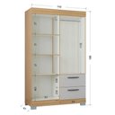 Ver imagem 5 de Guarda Roupa Solteiro Tóquio 4 Portas com Armário Multiuso 2 Portas Pequeno Damasco Off White -