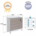 Ver imagem 6 de Cômoda Infantil 4 Gavetas 1 Porta Fraldário Linha Encanto 90cm Branco/Cinnamon - Completa Móveis