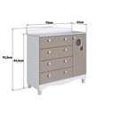 Ver imagem 7 de Cômoda Infantil 4 Gavetas 1 Porta Fraldário Linha Encanto 90cm Branco/Cinnamon - Completa Móveis