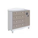 Ver imagem 3 de Cômoda Infantil 4 Gavetas 1 Porta Fraldário Linha Encanto 90cm Branco/Cinnamon - Completa Móveis