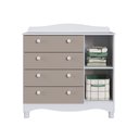 Ver imagem 4 de Cômoda Infantil 4 Gavetas 1 Porta Fraldário Linha Encanto 90cm Branco/Cinnamon - Completa Móveis