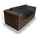 Ver imagem 2 de Conjunto de Sofá Fibra Sintética Quadrado - 1 Sofá 2L + 2 Poltronas + 1 Mesa Centro - Tecido Duna Pr