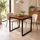 Ver imagem 3 de Mesa de Jantar Reforçada Industrial 70x80cm Tampo Marrom Pés Preto