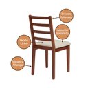Ver imagem 4 de Kit 4 Cadeiras de Jantar em Madeira Maciça Aline Estofado Linho Creme - Imbuia