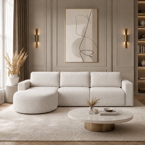 Sofá Living Retrátil e Reclinável 5 Lugares 292cm Encantus