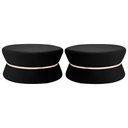 Ver imagem 1 de Kit 02 Puffs Sala de Estar 95cm Dhaka Veludo Preto Gran Belo